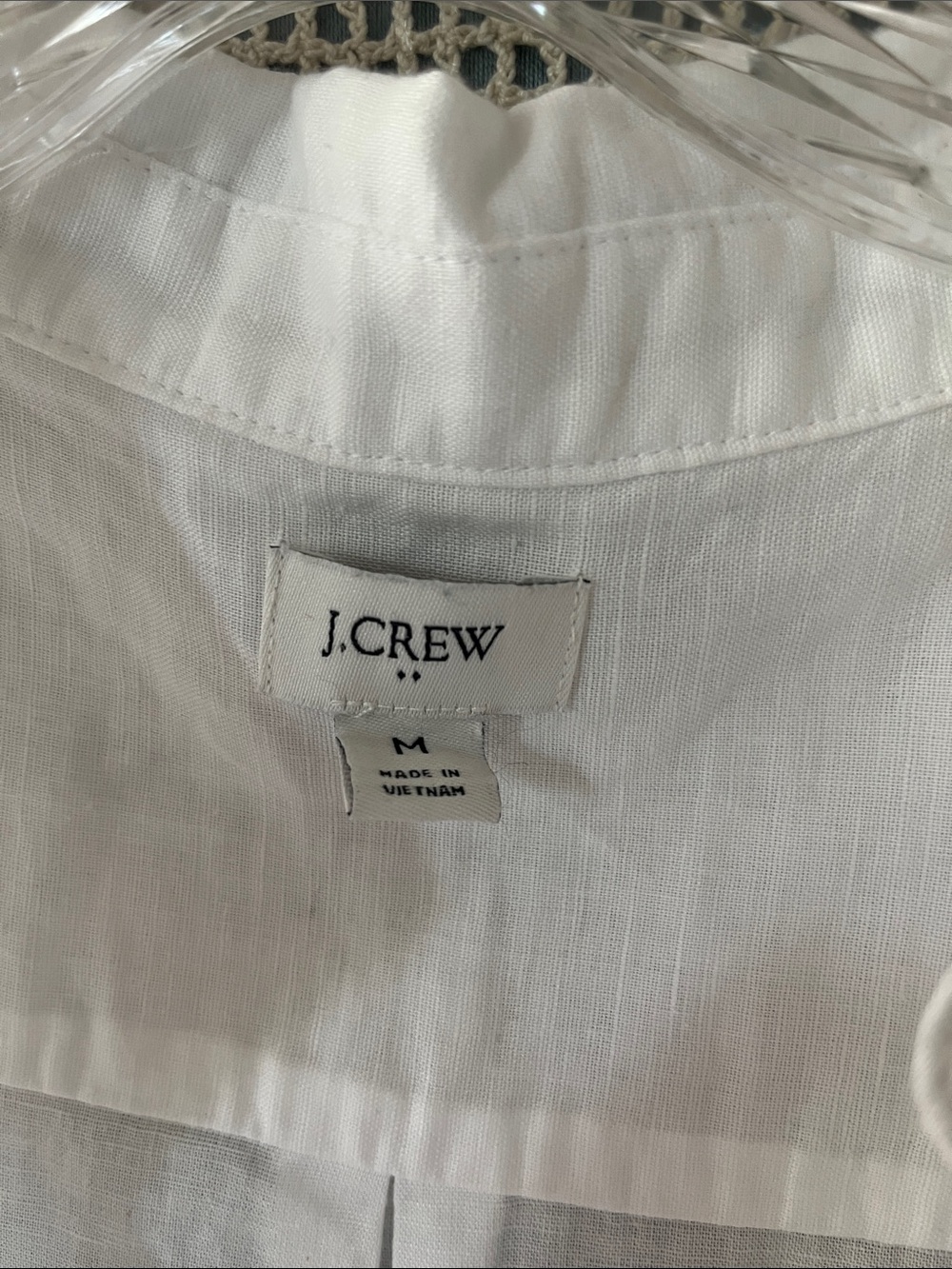 J. Crew White Split V-Neck Linen-Blend Sleeveless Top - Picture 2 of 3